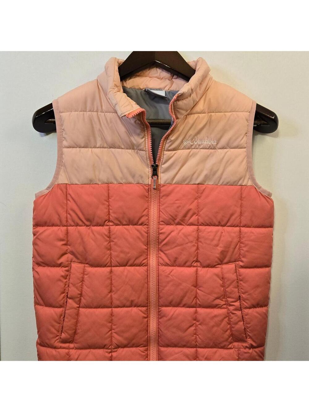 • Columbia Youth Full-Zip Puffer Vest Pink Coral Peach